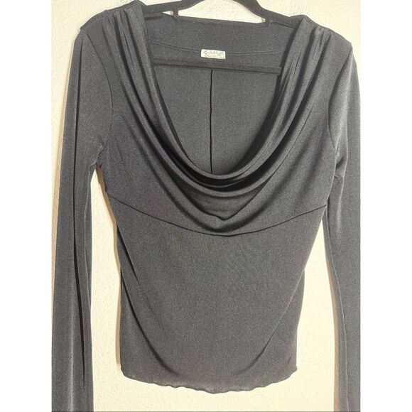 Free People Intimately Running Late Long Sleeve Top Size L Black - Picture 3 of 11